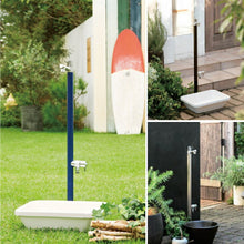 画像をギャラリービューアに読み込む, 立水栓 水栓柱 ジラーレW GIRARE 2口 蛇口 補助蛇口 二個 二口付 360°回転 一体型 おしゃれ シンプル カラフル 庭 ガーデン ガーデニング 水回り 洗い場 ペット 洗車 オンリーワンクラブ TK3-SAW