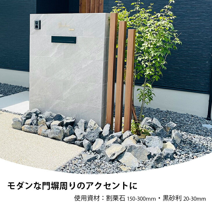 送料無料｜沖縄・離島除く】庭石 割栗石 黒・グレー砕石 20kg/袋 約150